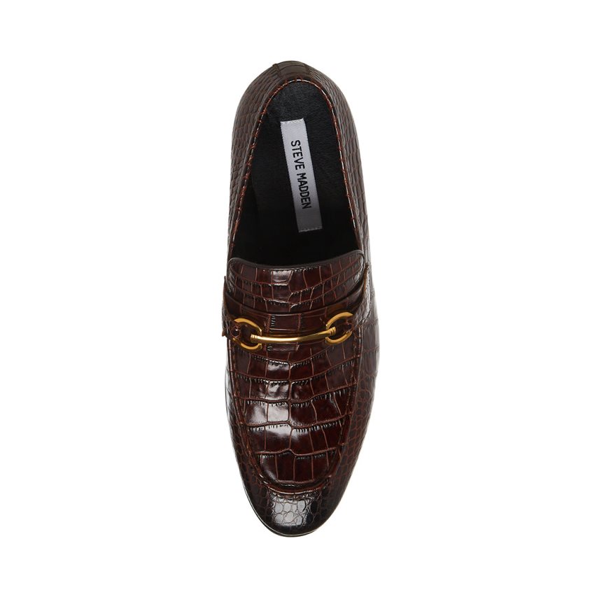 Loafers Steve Madden Philippe Crocodile Hombre Marrones Oscuro | ES WXSE09